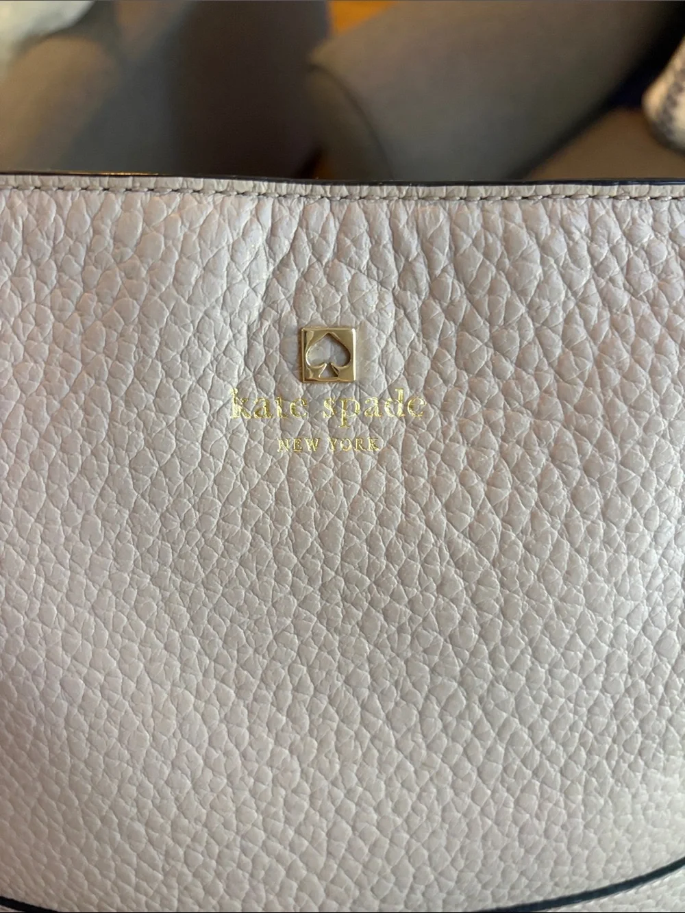 kate spade Pebbled Leather Crossbody in Light Beige